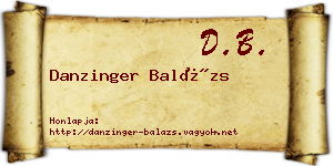 Danzinger Balázs névjegykártya